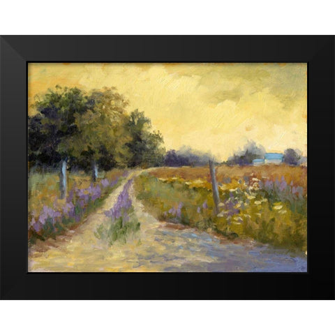 Falls Golden Fields Black Modern Wood Framed Art Print by Weber, Mary Jean