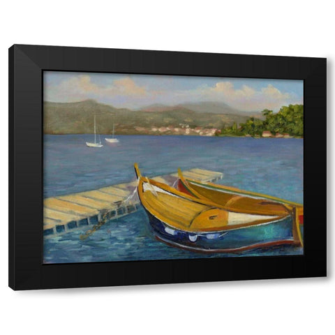 Porto Venere View Black Modern Wood Framed Art Print by Weber, Mary Jean