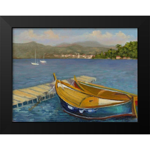 Porto Venere View Black Modern Wood Framed Art Print by Weber, Mary Jean