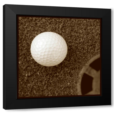Sepia Golf Ball Study I Black Modern Wood Framed Art Print by Johnson, Jason