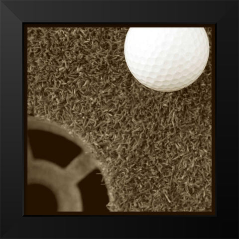 Sepia Golf Ball Study II Black Modern Wood Framed Art Print by Johnson, Jason