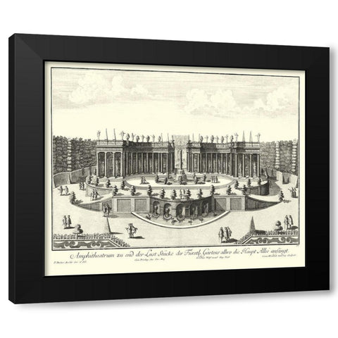 Fountains of Versailles III Black Modern Wood Framed Art Print with Double Matting by Decker