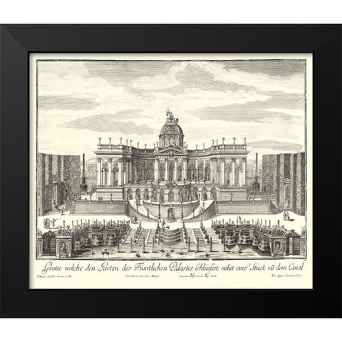 Fountains of Versailles IV Black Modern Wood Framed Art Print by Decker