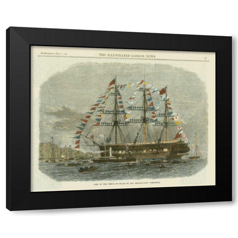 Antique Clipper Ship I Black Modern Wood Framed Art Print by Vision Studio