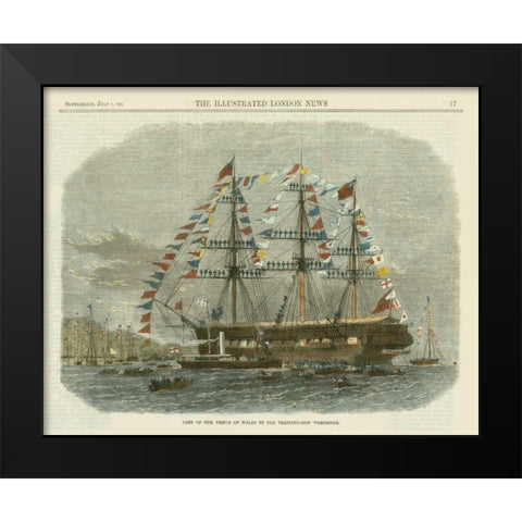 Antique Clipper Ship I Black Modern Wood Framed Art Print by Vision Studio