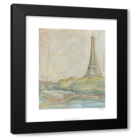 View of Paris II Black Modern Wood Framed Art Print with Double Matting by Harper, Ethan