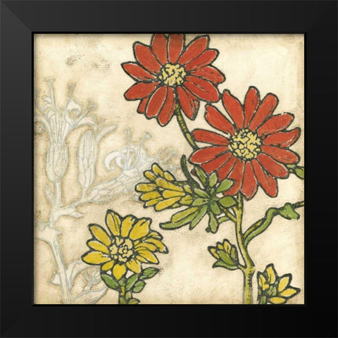 Indian Summer Florals I Black Modern Wood Framed Art Print by Meagher, Megan