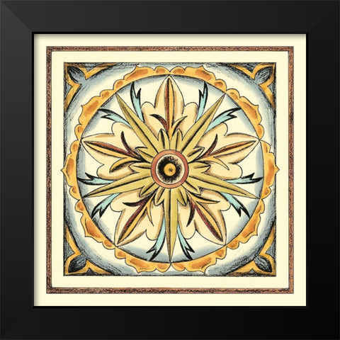 Crackled Cloisonne Tile I Black Modern Wood Framed Art Print by Zarris, Chariklia