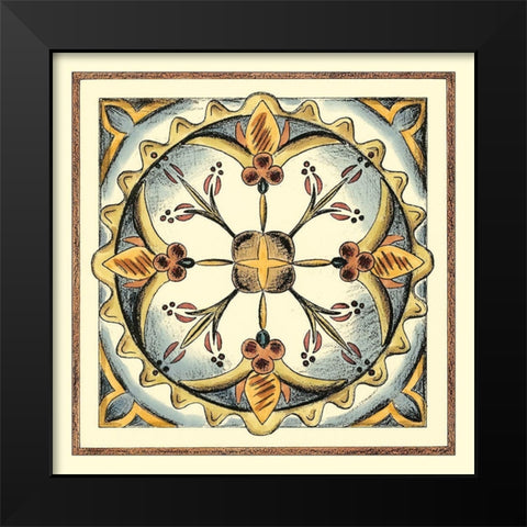 Crackled Cloisonne Tile III Black Modern Wood Framed Art Print by Zarris, Chariklia