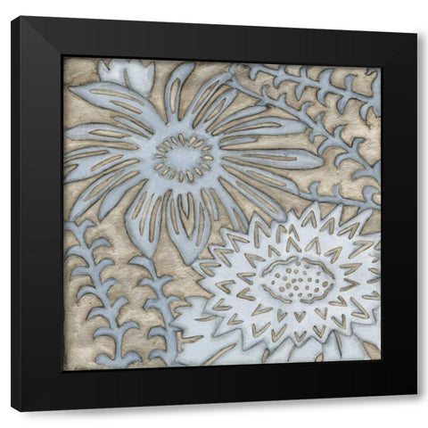 Silver Filigree III Black Modern Wood Framed Art Print with Double Matting by Meagher, Megan