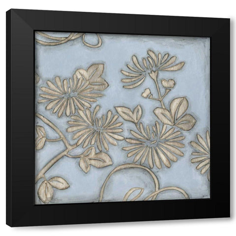Silver Filigree IV Black Modern Wood Framed Art Print with Double Matting by Meagher, Megan