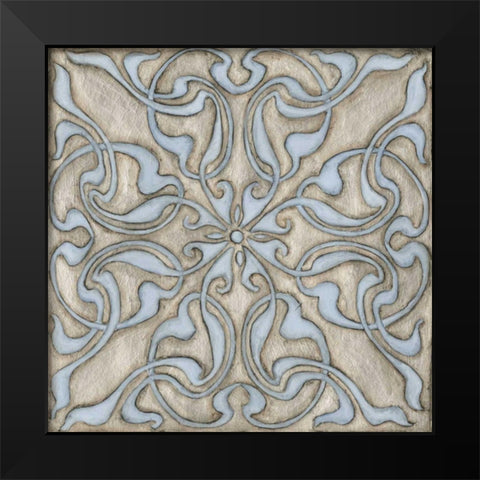 Silver Filigree V Black Modern Wood Framed Art Print by Meagher, Megan