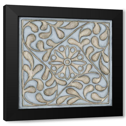 Silver Filigree VII Black Modern Wood Framed Art Print with Double Matting by Meagher, Megan
