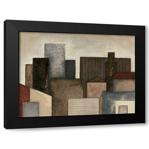 Abstract Metropolis II Black Modern Wood Framed Art Print with Double Matting by Meagher, Megan