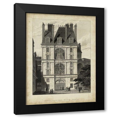 Fontainbleau, Porte Doree Black Modern Wood Framed Art Print with Double Matting by Pugin, A.