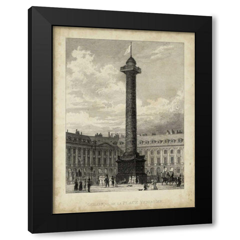 Colonne de la Place Vendome Black Modern Wood Framed Art Print with Double Matting by Pugin, A.