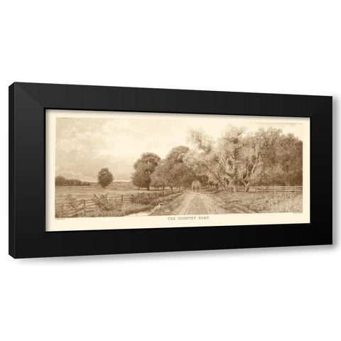 The Country Road Sepia Black Modern Wood Framed Art Print by Eaton, C. Harry