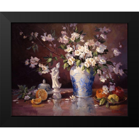 Kuan Yen Black Modern Wood Framed Art Print by Johnston, Maxine