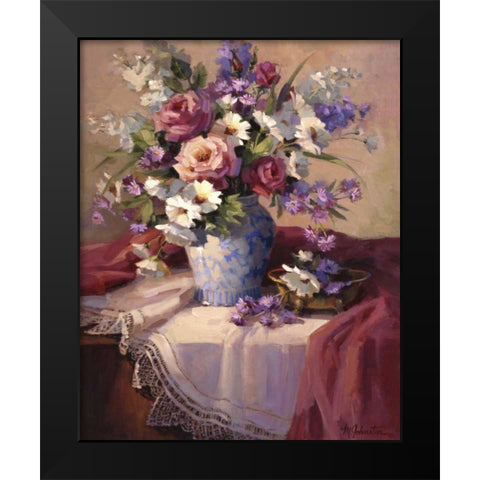 Spring Fling Black Modern Wood Framed Art Print by Johnston, Maxine