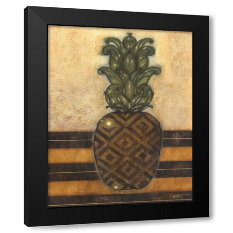 Regal Pineapple I Black Modern Wood Framed Art Print with Double Matting by Wyatt Jr., Norman