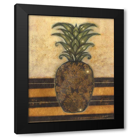 Regal Pineapple II Black Modern Wood Framed Art Print with Double Matting by Wyatt Jr., Norman