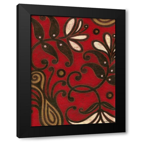 Scarlet Textile II Black Modern Wood Framed Art Print with Double Matting by Wyatt Jr., Norman
