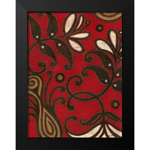 Scarlet Textile II Black Modern Wood Framed Art Print by Wyatt Jr., Norman