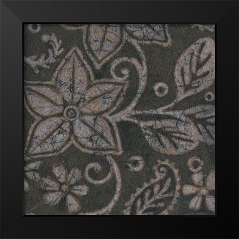 Island Batik I Black Modern Wood Framed Art Print by Wyatt Jr., Norman