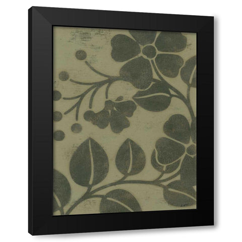 Sage Textile I Black Modern Wood Framed Art Print by Wyatt Jr., Norman