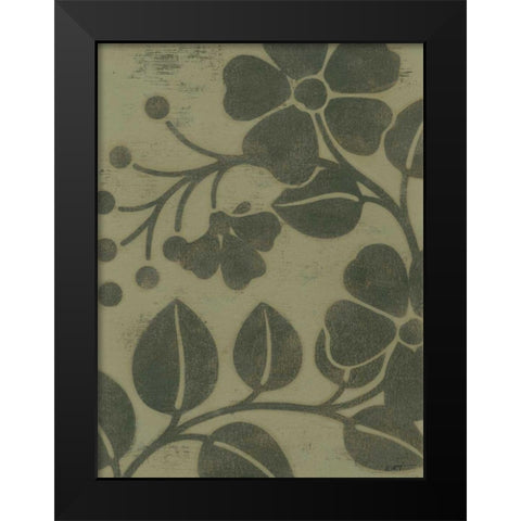 Sage Textile I Black Modern Wood Framed Art Print by Wyatt Jr., Norman