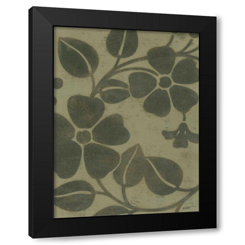 Sage Textile II Black Modern Wood Framed Art Print with Double Matting by Wyatt Jr., Norman