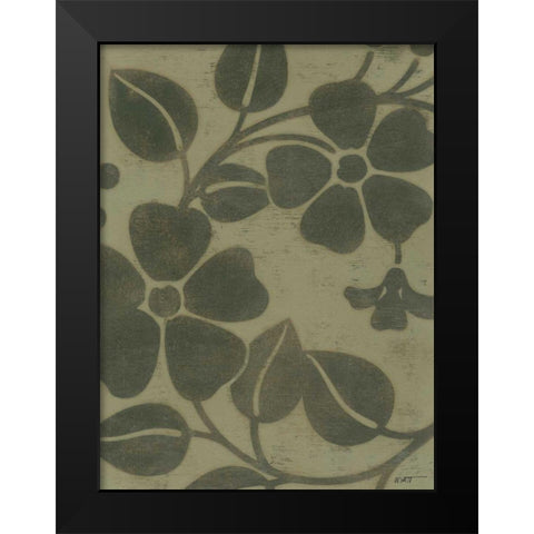 Sage Textile II Black Modern Wood Framed Art Print by Wyatt Jr., Norman