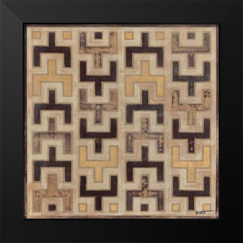 Antique Mudcloth I Black Modern Wood Framed Art Print by Wyatt Jr., Norman