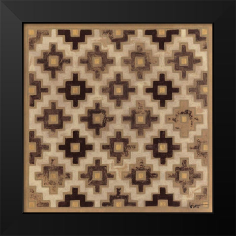 Antique Mudcloth II Black Modern Wood Framed Art Print by Wyatt Jr., Norman