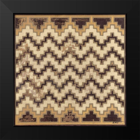 Antique Mudcloth III Black Modern Wood Framed Art Print by Wyatt Jr., Norman