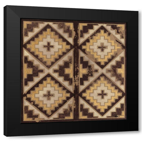 Antique Mudcloth IV Black Modern Wood Framed Art Print with Double Matting by Wyatt Jr., Norman