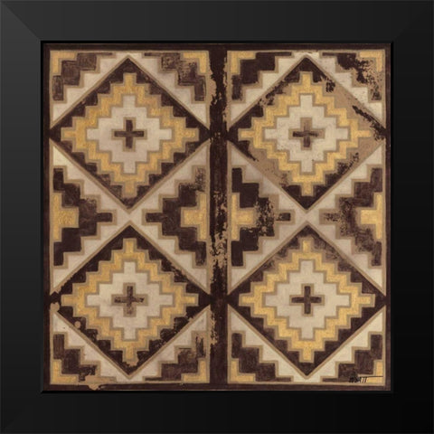 Antique Mudcloth IV Black Modern Wood Framed Art Print by Wyatt Jr., Norman