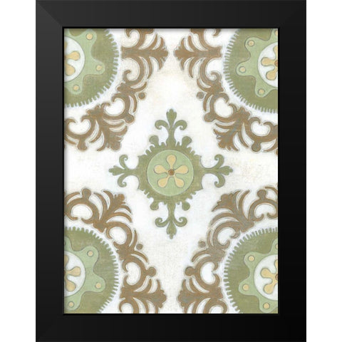 Earth Suzani I Black Modern Wood Framed Art Print by Wyatt Jr., Norman