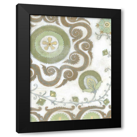 Earth Suzani II Black Modern Wood Framed Art Print with Double Matting by Wyatt Jr., Norman