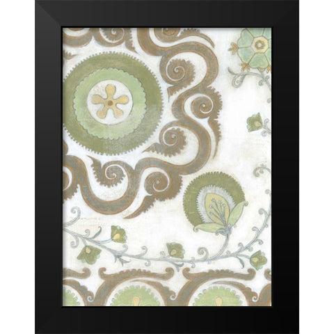 Earth Suzani II Black Modern Wood Framed Art Print by Wyatt Jr., Norman