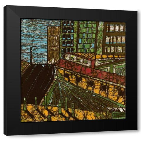 City One Black Modern Wood Framed Art Print with Double Matting by Davis, Andrea