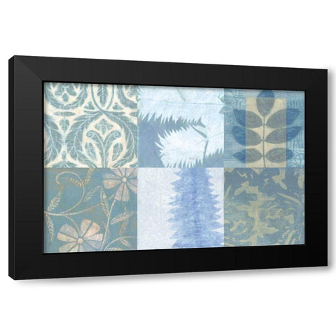 Blue Textures I Black Modern Wood Framed Art Print with Double Matting by Vision Studio