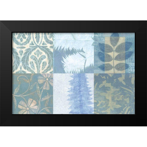 Blue Textures I Black Modern Wood Framed Art Print by Vision Studio