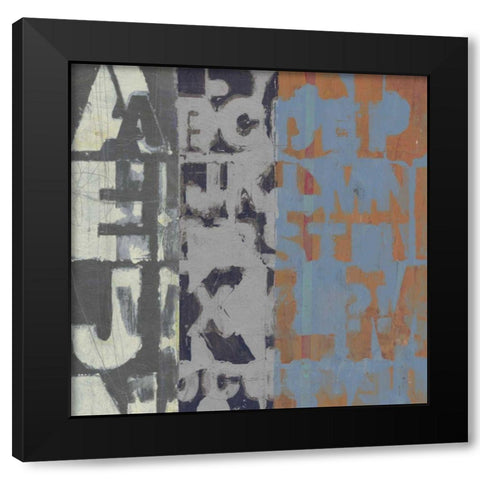Alphabet Overlay I Black Modern Wood Framed Art Print by Vision Studio