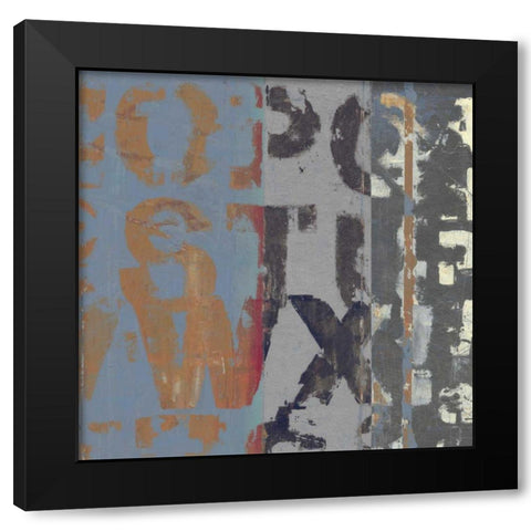 Alphabet Overlay II Black Modern Wood Framed Art Print with Double Matting by Vision Studio
