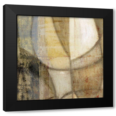 Textures Align I Black Modern Wood Framed Art Print with Double Matting by Vision Studio