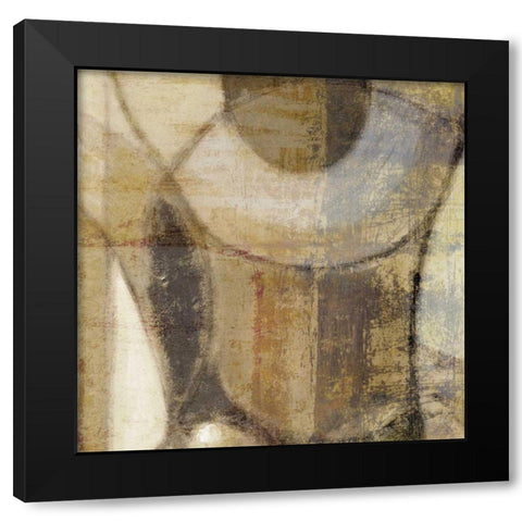 Textures Align II Black Modern Wood Framed Art Print with Double Matting by Vision Studio