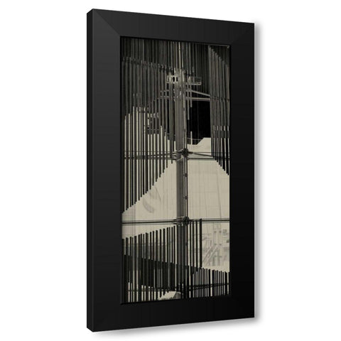 City View V Black Modern Wood Framed Art Print with Double Matting by Ling, Tang