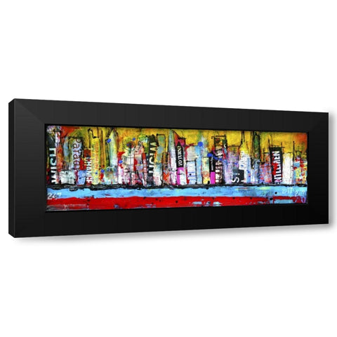 Skyline Black Modern Wood Framed Art Print with Double Matting by Ashley, Erin