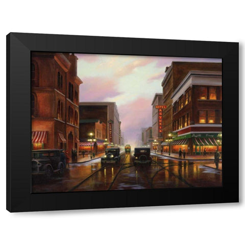 Twilight Times Black Modern Wood Framed Art Print with Double Matting by Stans, Leo